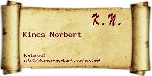 Kincs Norbert névjegykártya