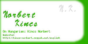 norbert kincs business card